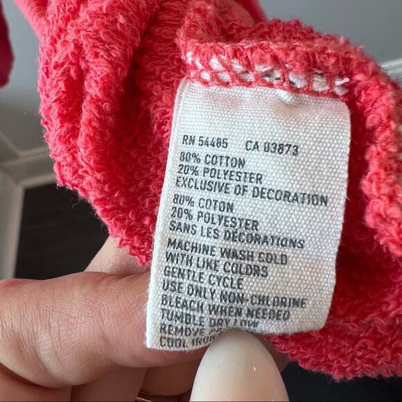 Y2K American Eagle Outfitters Coral Pullover Workout Sweatshirt Drawstring Waist - Picture 4 of 5